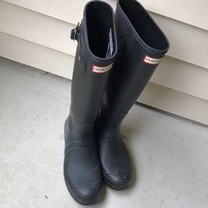 Tall Matte Black Hunter Rain Boots